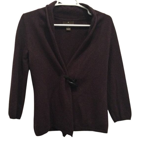 Fenn Wright Manson 2-ply Cashmere Sweater Cardigan Size Small Deep Purple Artsy - Picture 1 of 7